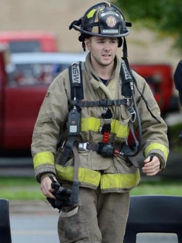 Image is Skyler Blackie in bunker gear